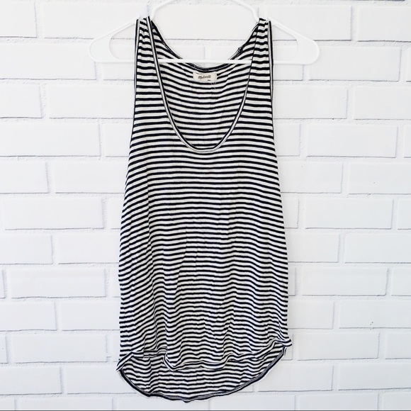 Made well Black & White Striped Tank Top - Picture 1 of 3